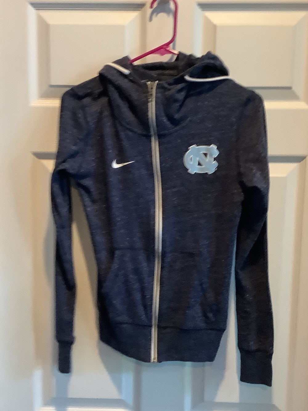 Nike Navy UNC Tar Heels Heather Full-Zip Hoodie with Carolina Logo